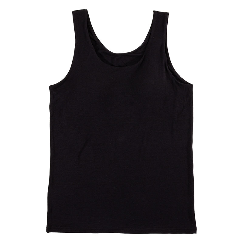 レディース 潤肌 カップ付インナー タンクトップ ブラック
