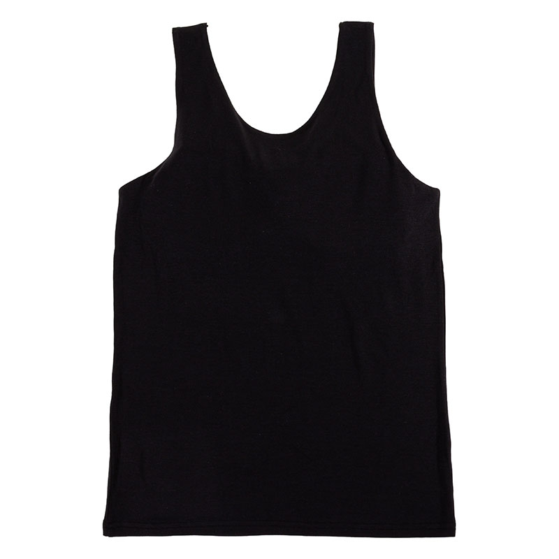 レディース 潤肌 カップ付インナー タンクトップ ブラック
