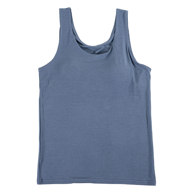 レディース 潤肌 カップ付インナー タンクトップ ブルー