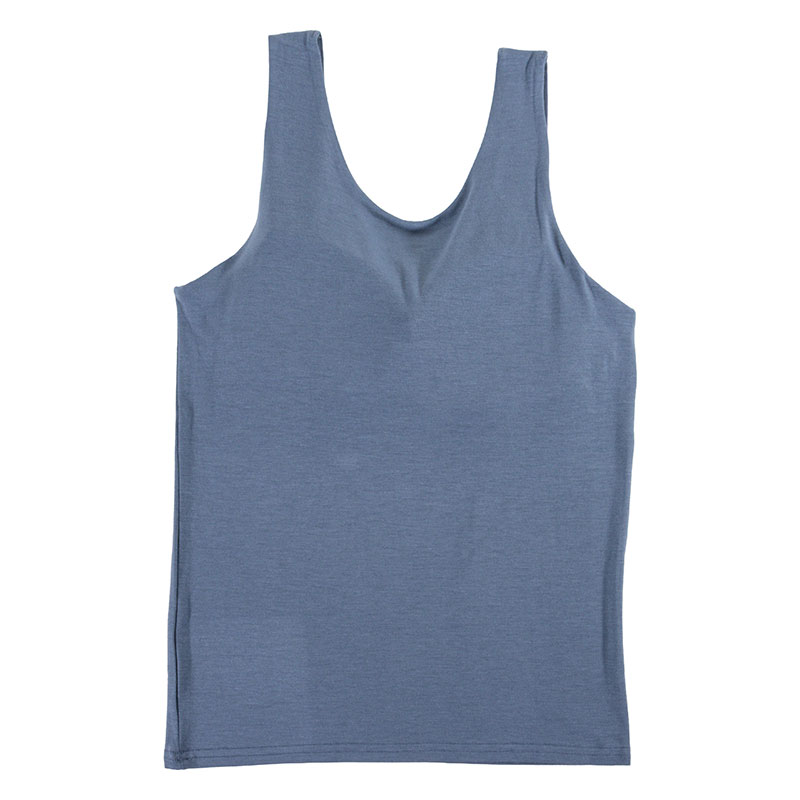 レディース 潤肌 カップ付インナー タンクトップ ブルー