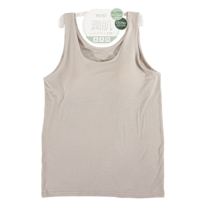 レディース 潤肌 カップ付インナー タンクトップ グレージュ
