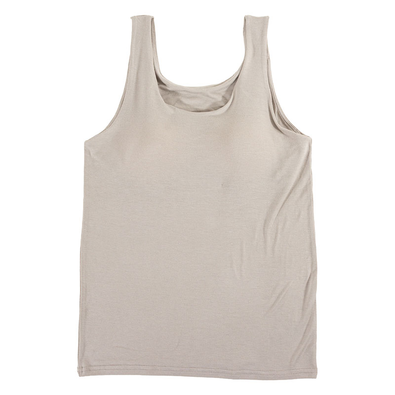 レディース 潤肌 カップ付インナー タンクトップ グレージュ