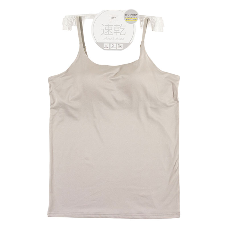 レディース DRYカップ付インナー キャミソール グレージュ