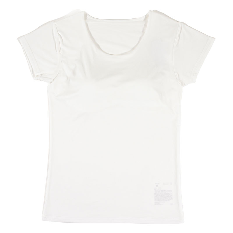 レディース DRYカップ付インナー フレンチ袖 オフホワイト