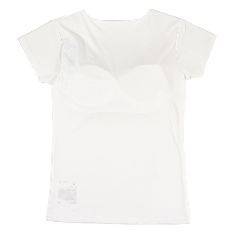 レディース DRYカップ付インナー フレンチ袖 オフホワイト