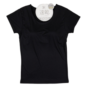 レディース DRYカップ付インナー フレンチ袖 ブラック