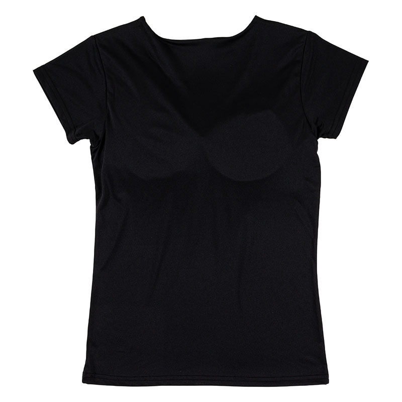 レディース DRYカップ付インナー フレンチ袖 ブラック