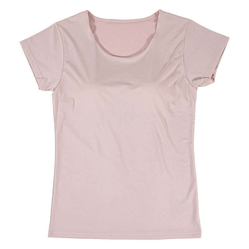 レディース DRYカップ付インナー フレンチ袖 ピンク