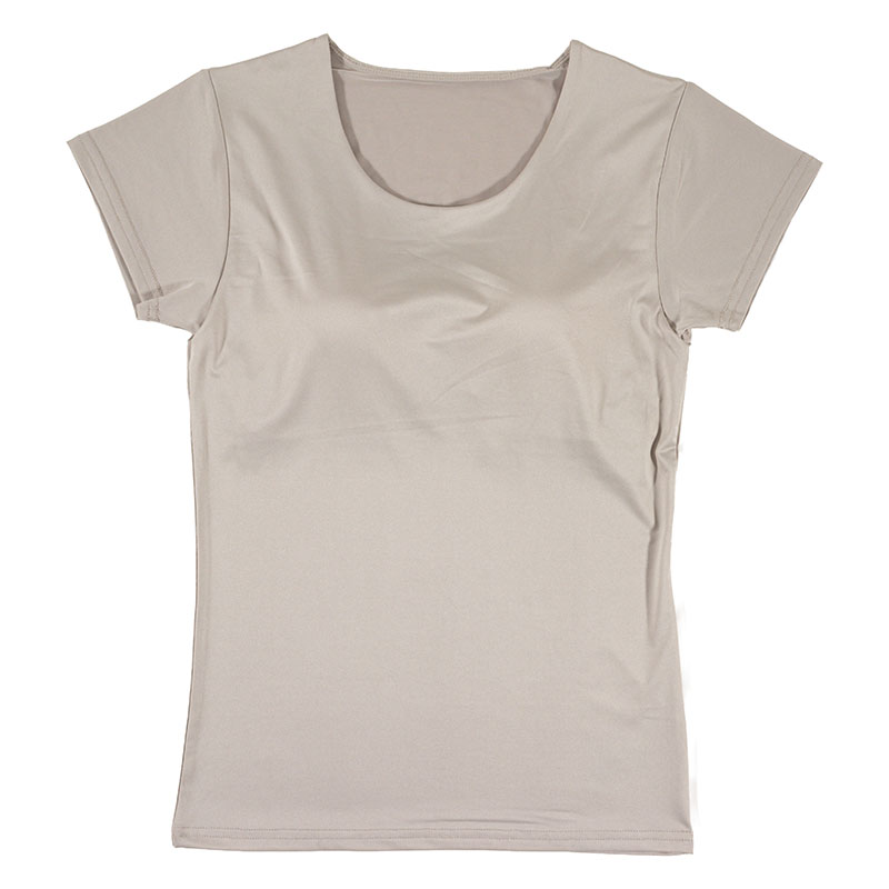 レディース DRYカップ付インナー フレンチ袖 グレージュ