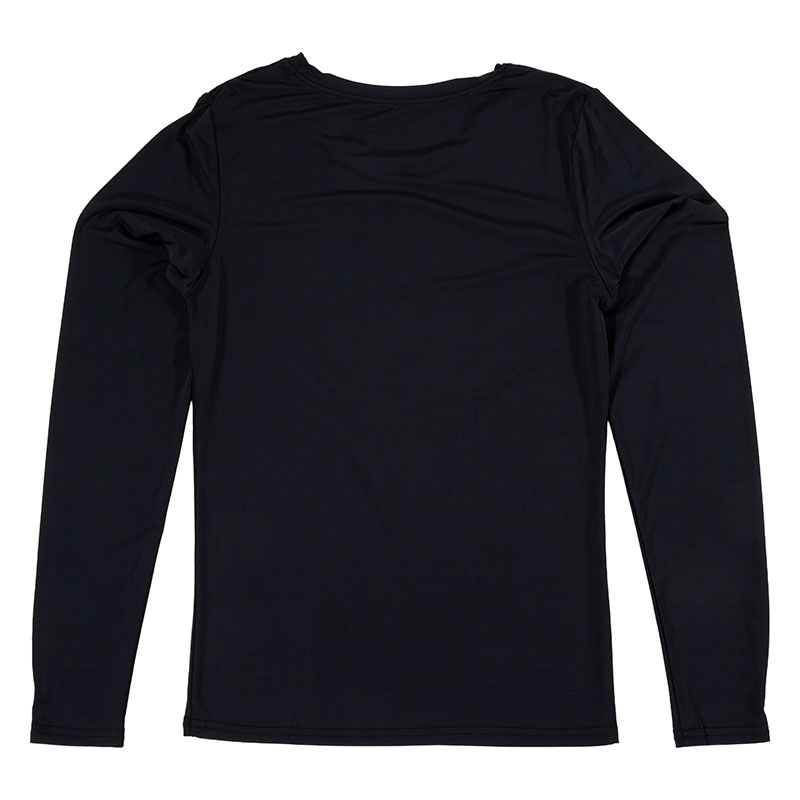 レディース UVカット 冷感 インナー 長袖 クルーネック ブラック