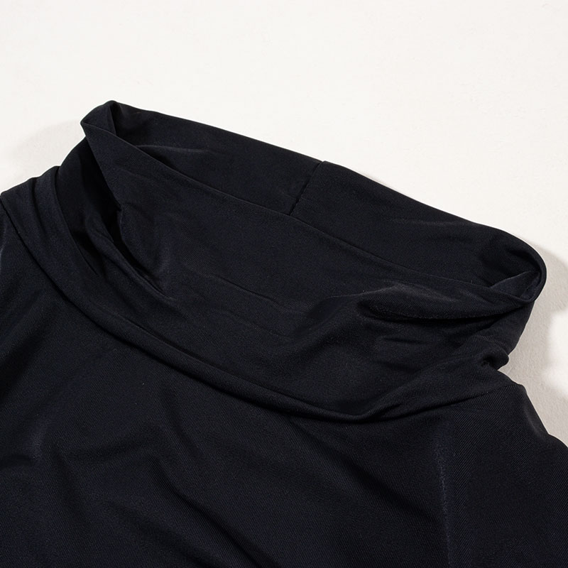 レディース UVカット 冷感 インナー 長袖 ハイネック ブラック