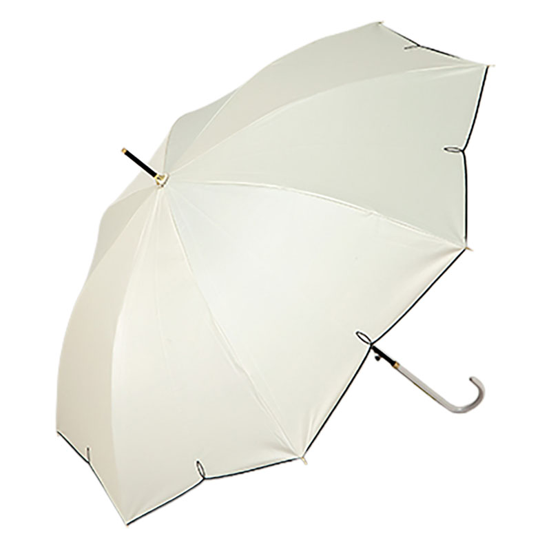 【3月下旬入荷予定】晴雨兼用刺繍長傘55 55cm ライトグレー