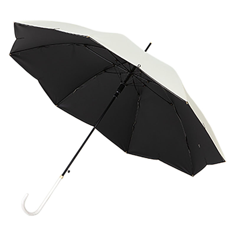 【3月下旬入荷予定】晴雨兼用刺繍長傘55 55cm ライトグレー