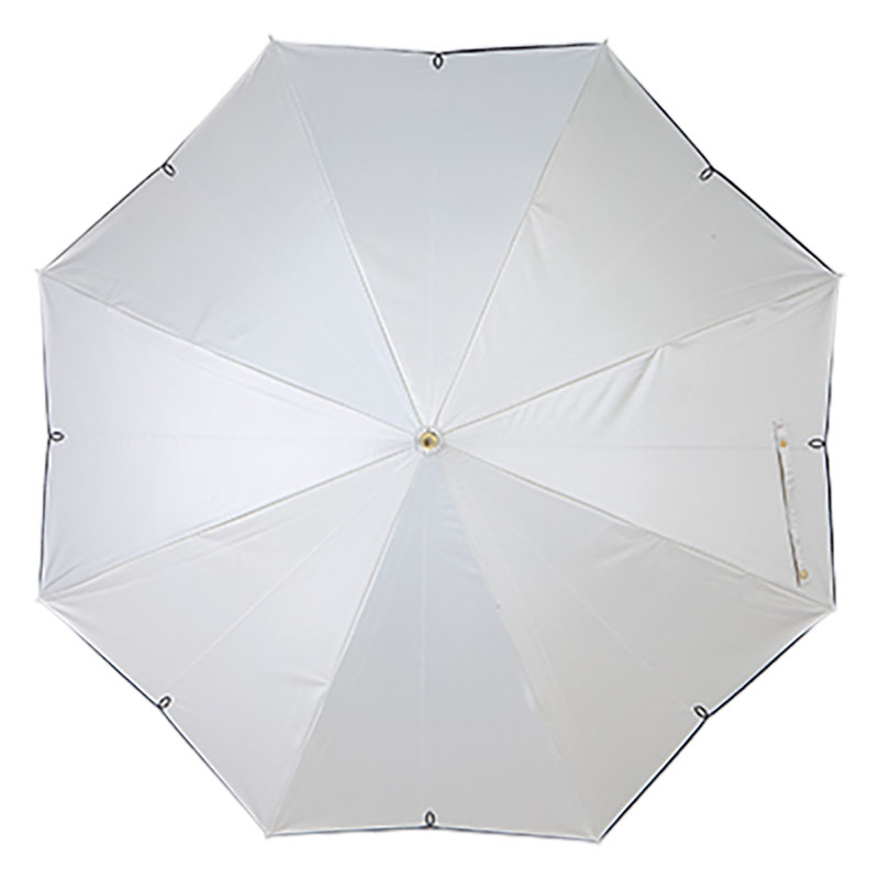 【3月下旬入荷予定】晴雨兼用刺繍長傘55 55cm ライトグレー