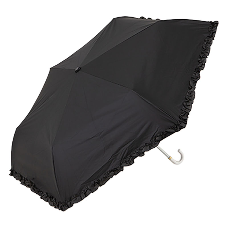 【3月下旬入荷予定】晴雨兼用フリル長傘55 55cm ライトグレー