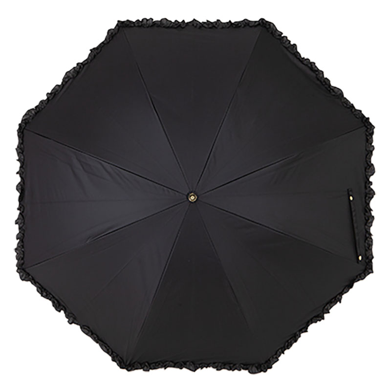 【3月下旬入荷予定】晴雨兼用フリル長傘55 55cm ライトグレー