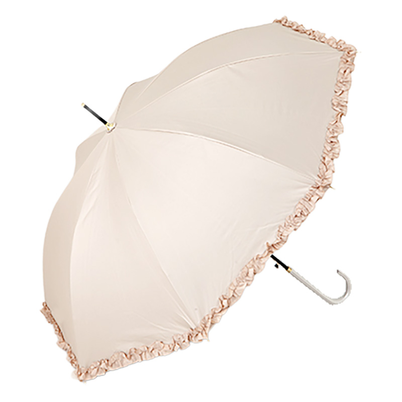 【3月下旬入荷予定】晴雨兼用フリル長傘55 55cm ライトグレー