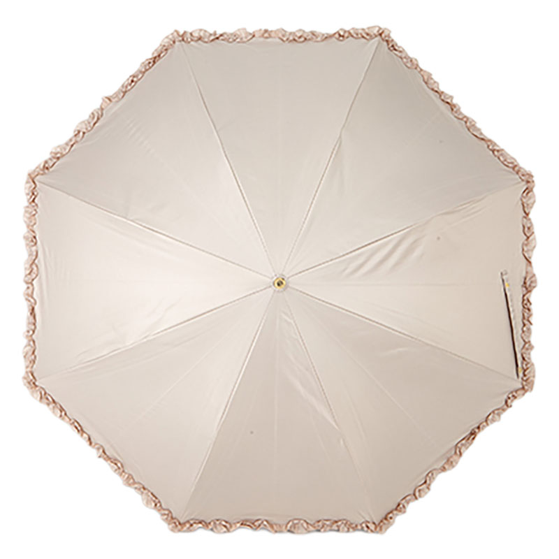 【3月下旬入荷予定】晴雨兼用フリル長傘55 55cm ライトグレー