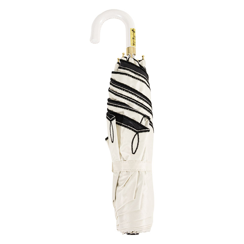 晴雨兼用刺繍折傘 55cm アイボリー