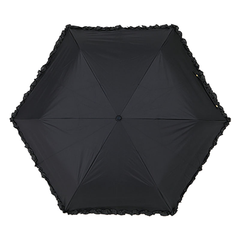 【3月下旬入荷予定】晴雨兼用フリル折傘55 55cm ブラック