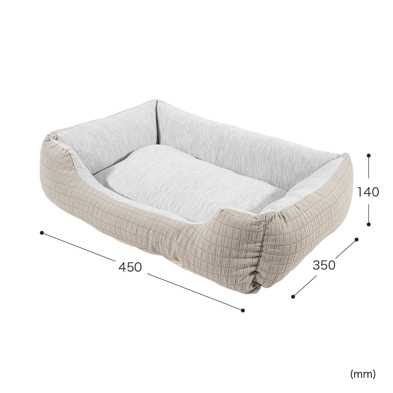 ペットベッド Sサイズ 45×35×14cm グレージュ