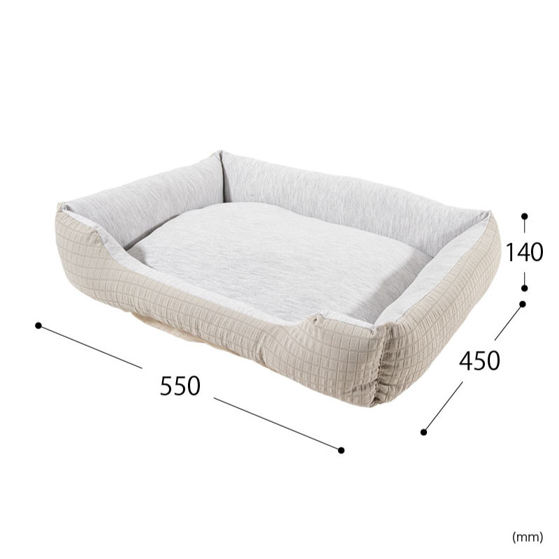 ペットベッド Mサイズ 55×45×14cm グレージュ