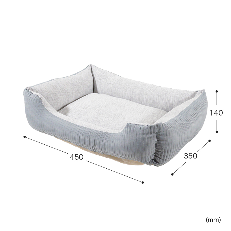 ペットベッド ストライプ Sサイズ 45×35×14cm ブルー