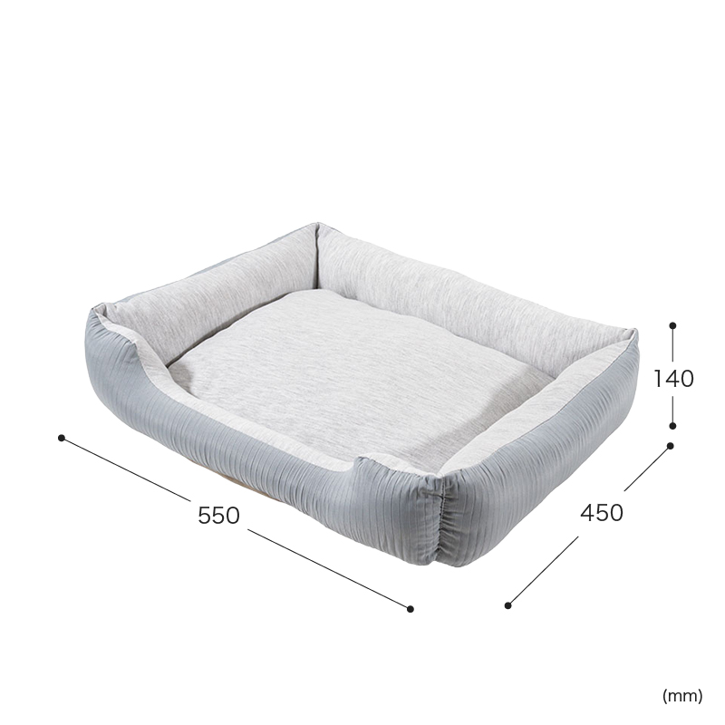 ペットベッド ストライプ Mサイズ 55×45×14cm ブルー