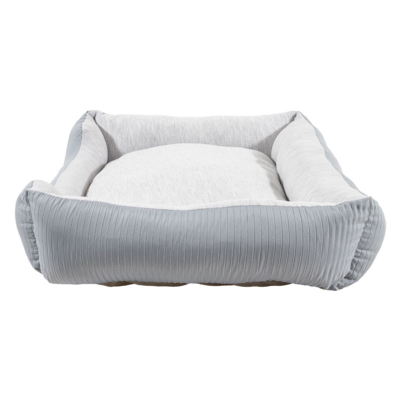 ペットベッド ストライプ Mサイズ 55×45×14cm ブルー
