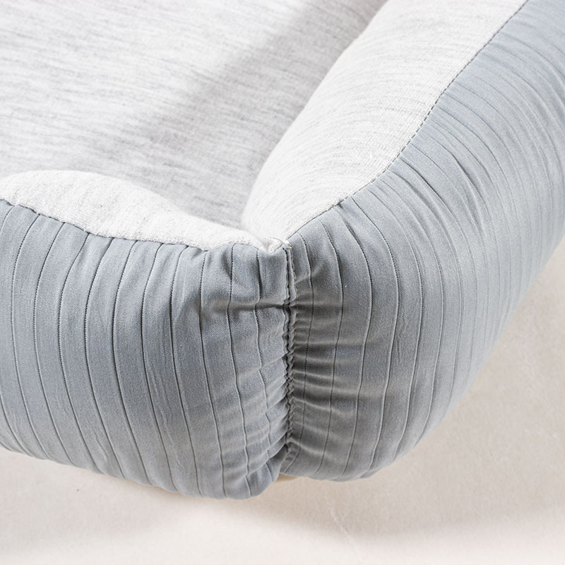 ペットベッド ストライプ Mサイズ 55×45×14cm ブルー