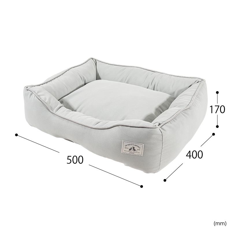 ふわふわペットベッド 50×40×17cm グレー