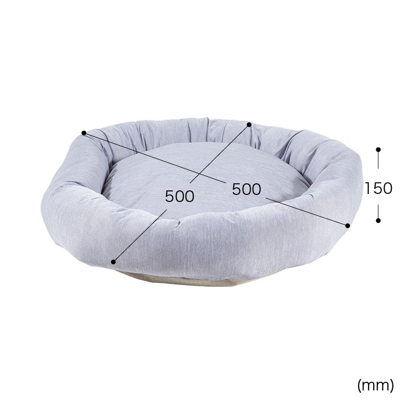冷感ラウンドベッド 50×50×15cm ブルー