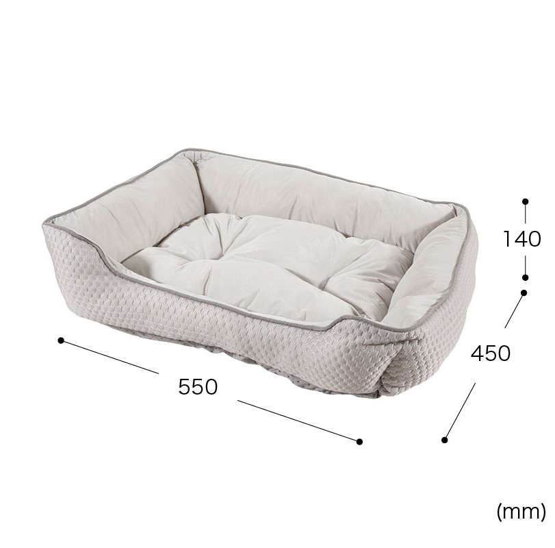 冷感ペットベッド Mサイズ 55×45×14cm グレー