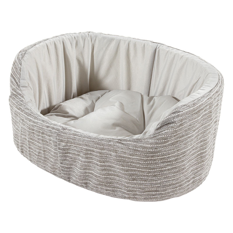 ひんやり丸形ペットベッド Sサイズ 40×27×15cm グレー