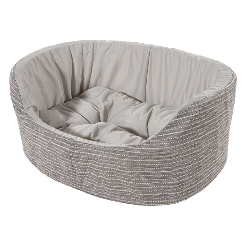 ひんやり丸形ペットベッド Mサイズ 46×37×17cm グレー