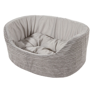 ひんやり丸形ペットベッド Mサイズ 46×37×17cm グレー