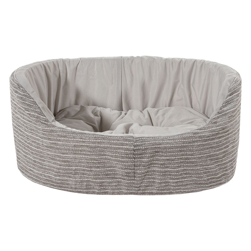 ひんやり丸形ペットベッド Mサイズ 46×37×17cm グレー