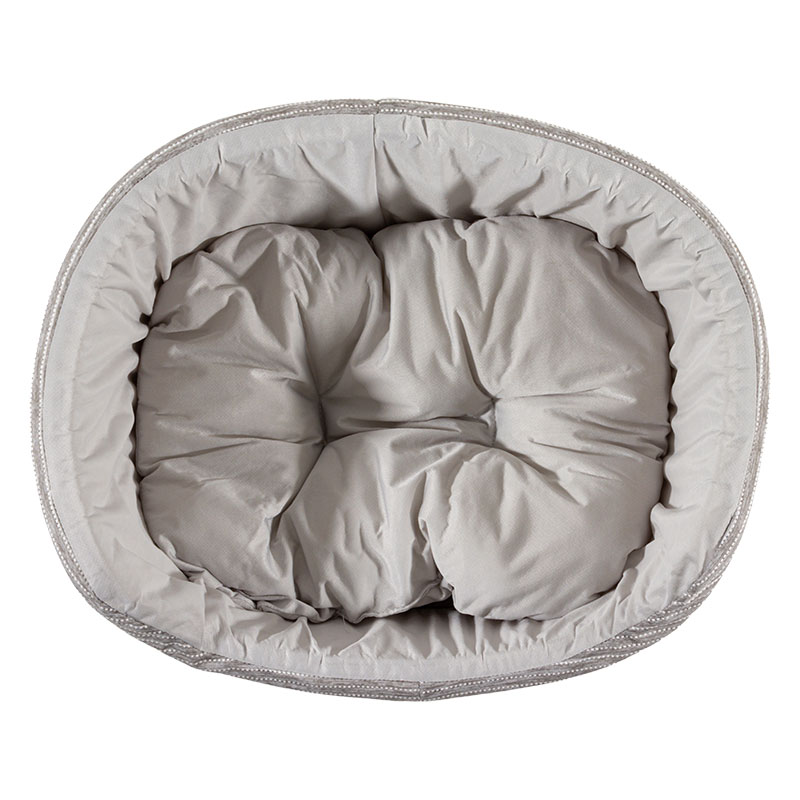 ひんやり丸形ペットベッド Mサイズ 46×37×17cm グレー