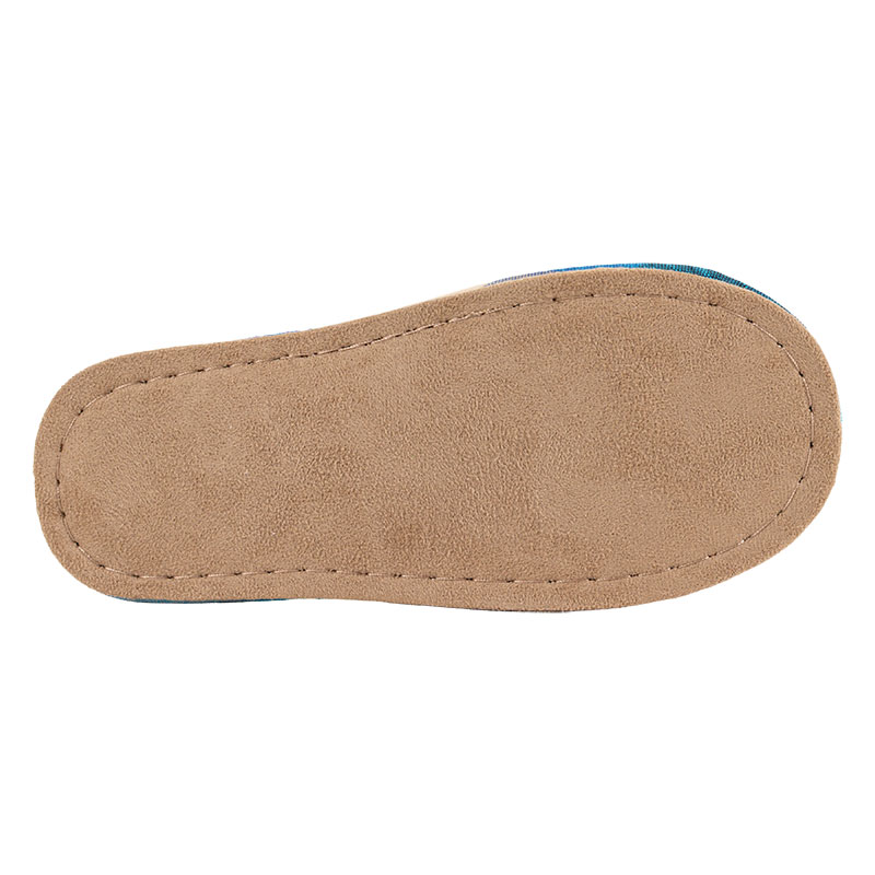 綿スリッパ フリー 24-26cm チェックブルー