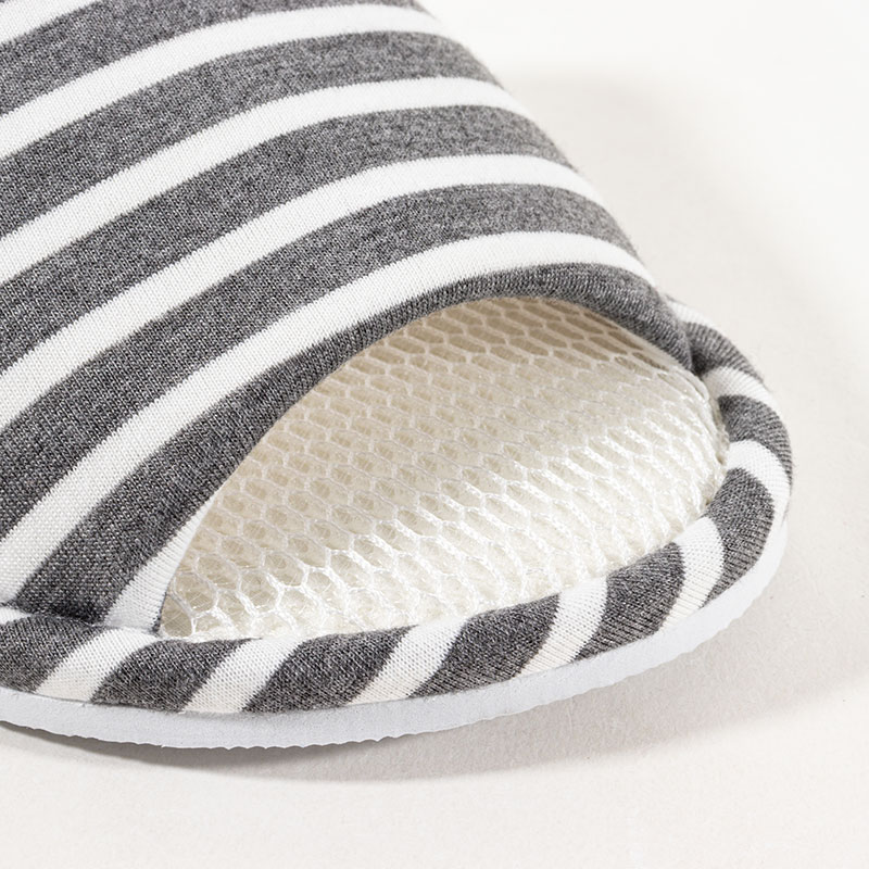 快適メッシュスリッパ L(25-27cm)ボーダーグレー