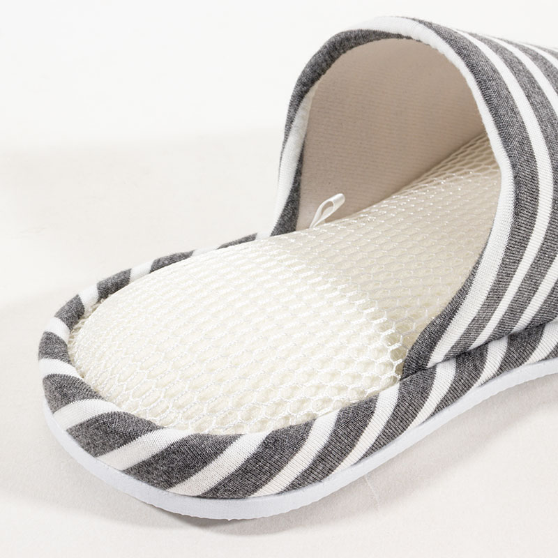 快適メッシュスリッパ L(25-27cm)ボーダーグレー