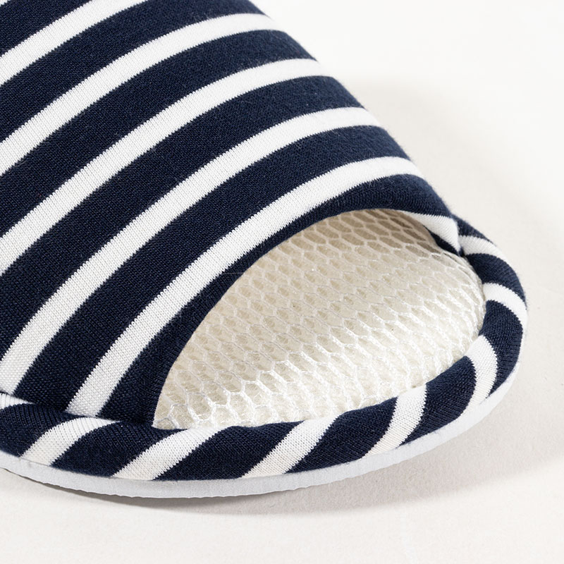 快適メッシュスリッパ L(25-27cm)ボーダーネイビー