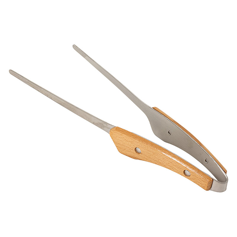 先がつきにくい 木柄トング 24cm