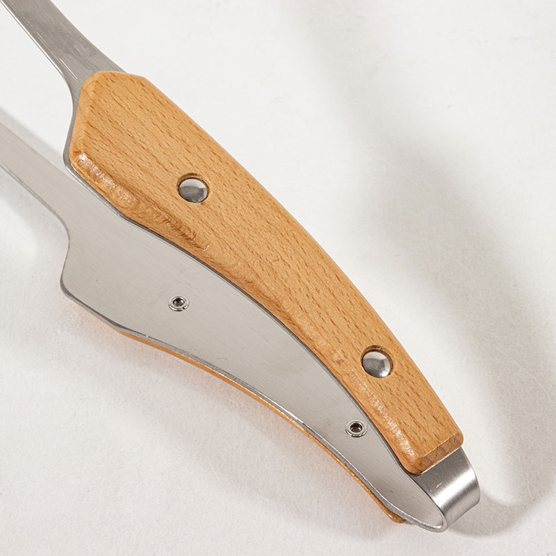 先がつきにくい 木柄トング 24cm