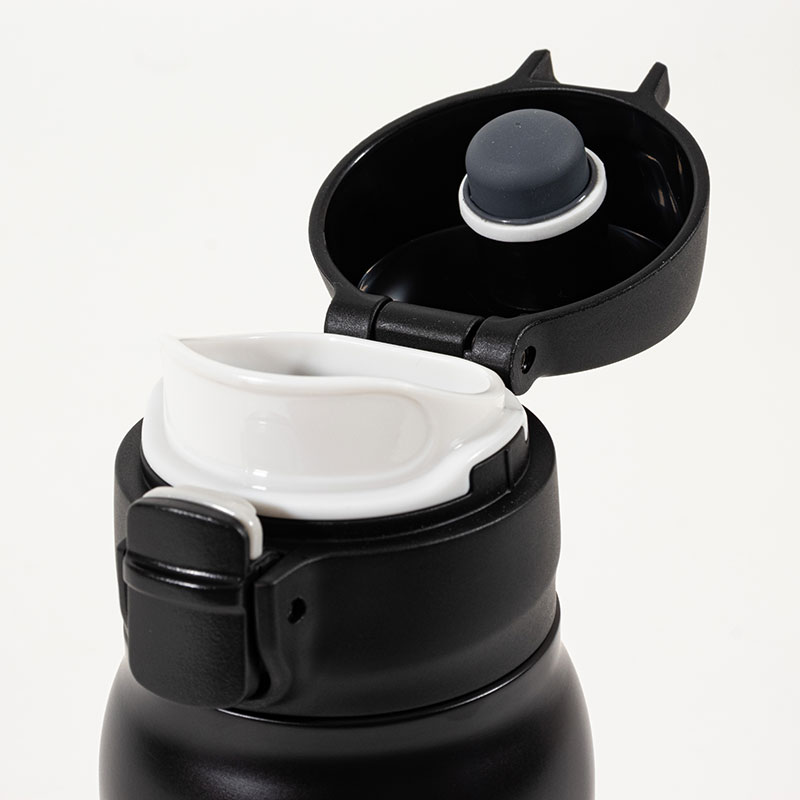 パッキンを失くさない ステンレスマグボトル ワンタッチタイプ 350ml ブラック 保温・保冷 MX-WMBS350BK