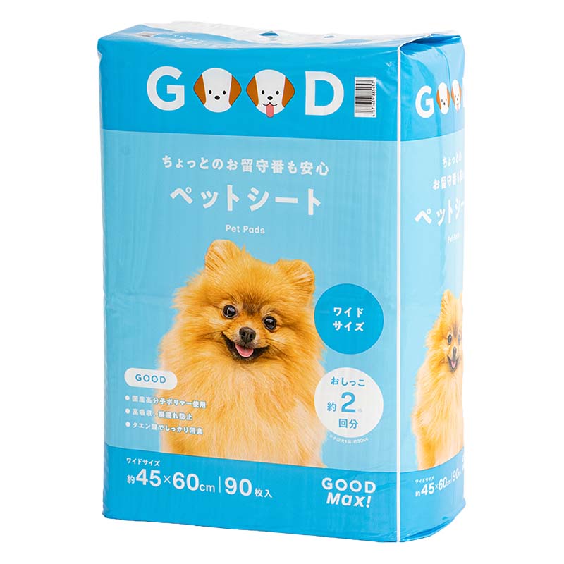 【4袋セット】ちょっとのお留守番も安心 ペットシート ワイドサイズ 45×60cm 90枚入 4571619885457×4