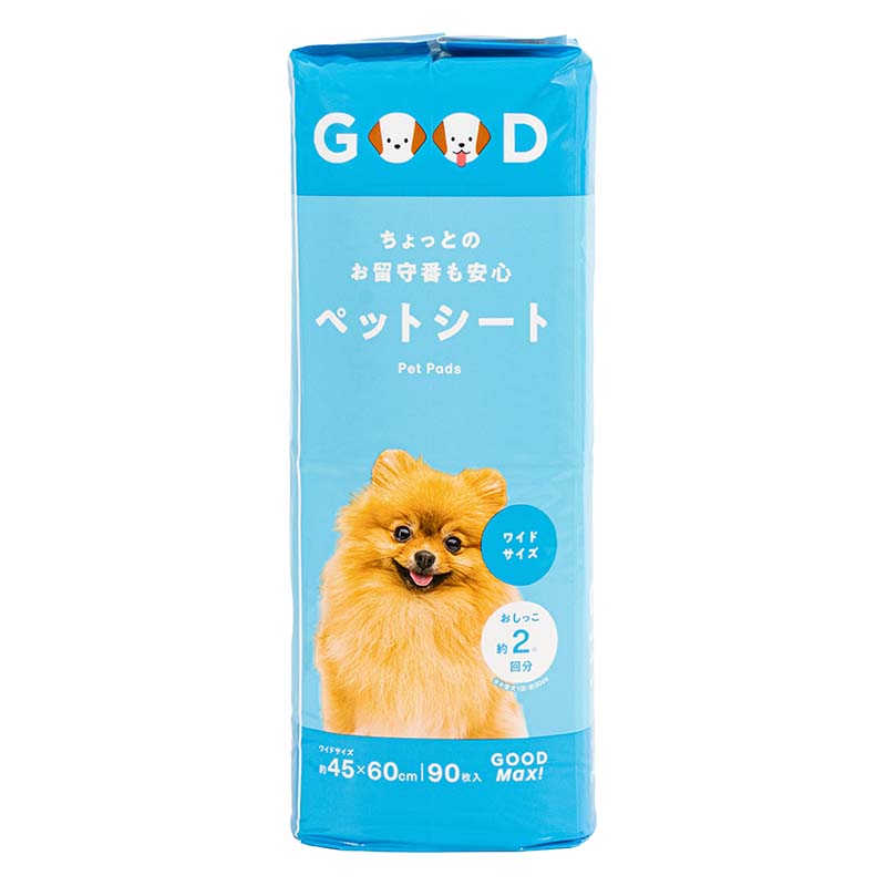 【4袋セット】ちょっとのお留守番も安心 ペットシート ワイドサイズ 45×60cm 90枚入 4571619885457×4