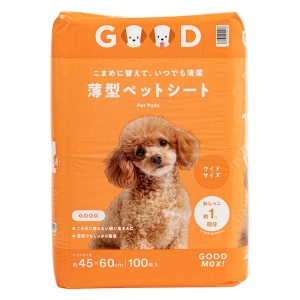 こまめに替えて、いつまでも清潔 薄型ペットシート ワイドサイズ 45×60cm 100枚入