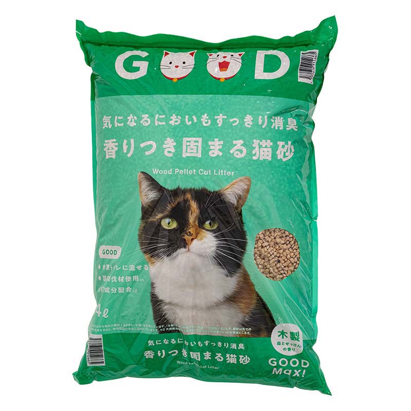 気になるにおいもすっきり消臭 香りつき固まる猫砂 木製 森とせっけんの香り 14L
