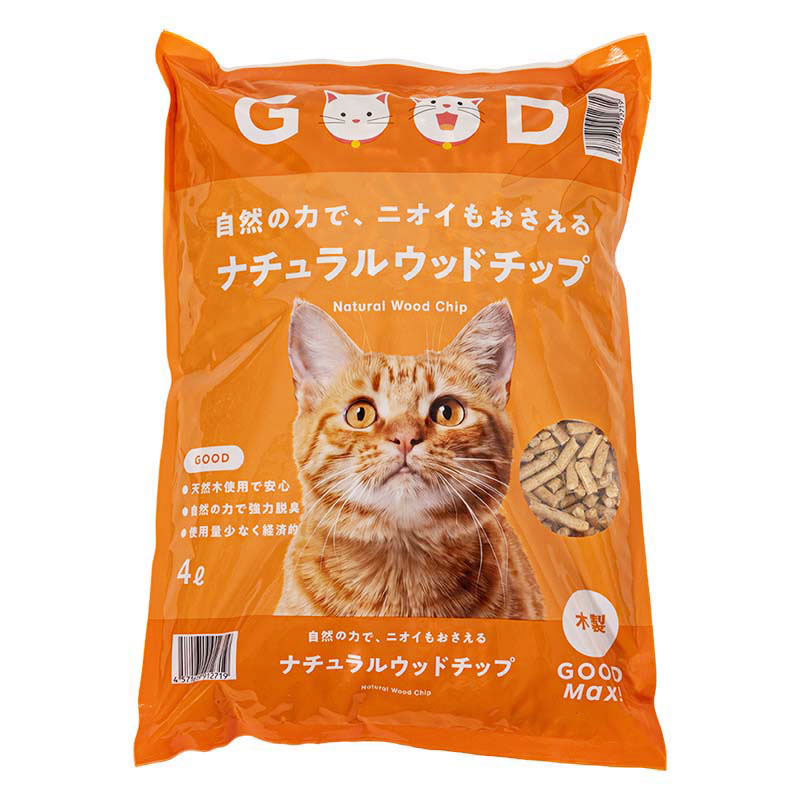 自然の力で、ニオイもおさえる ナチュラルウッドチップ 木製 4L